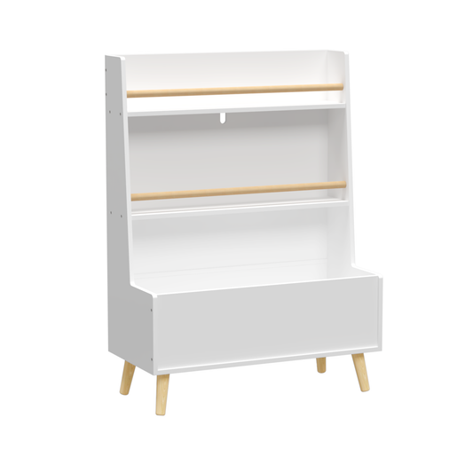 CareNooks L Shaped Kids Book Organizer with Toy Storage