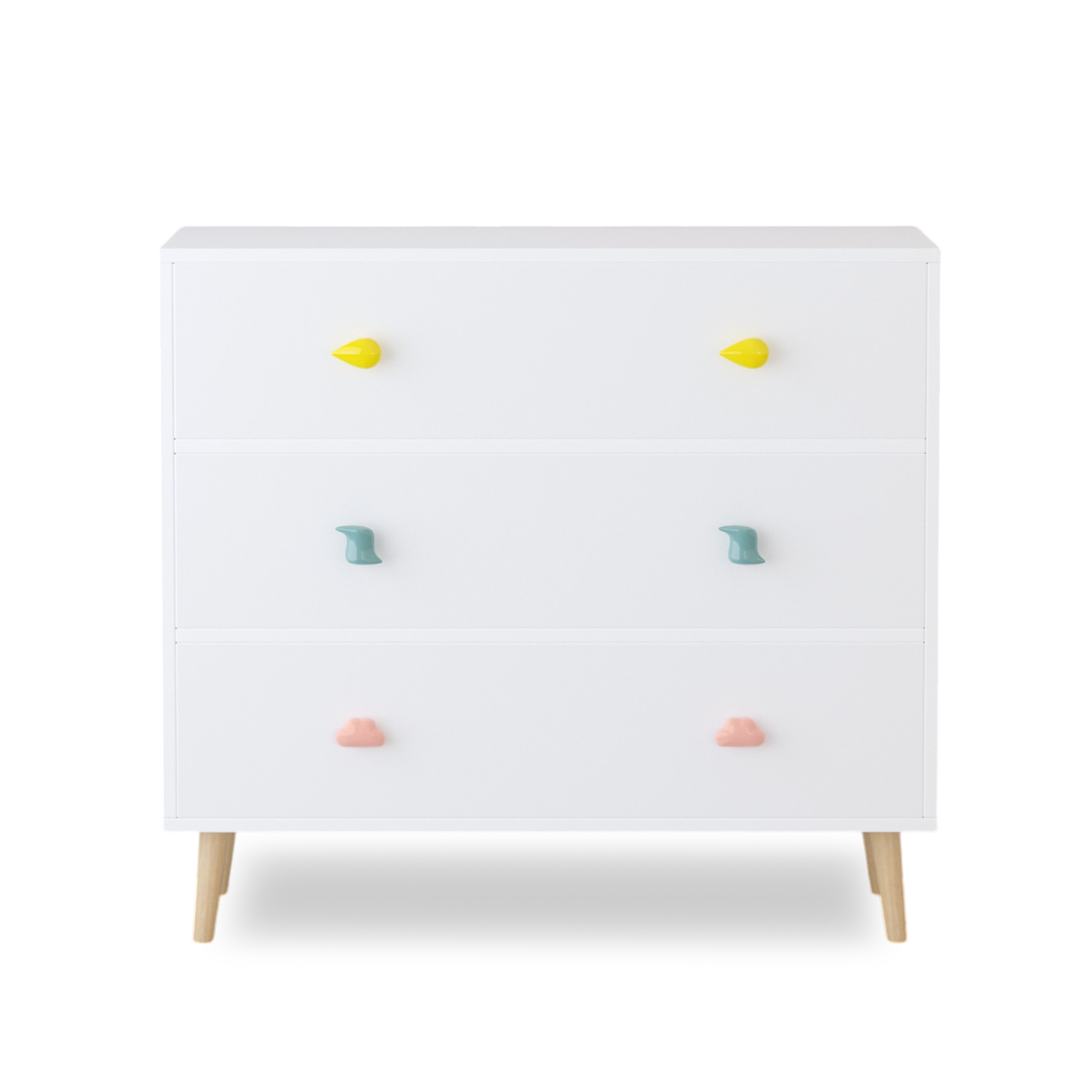 CareNooks Kids 3 Drawer Dresser, Nursery Storage Cabinet with Anti-Tip Safety Feature