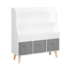 CareNooks Kids Bookshelf with 3 Fabric Storage Bins for Toddlers and Children's Bedroom