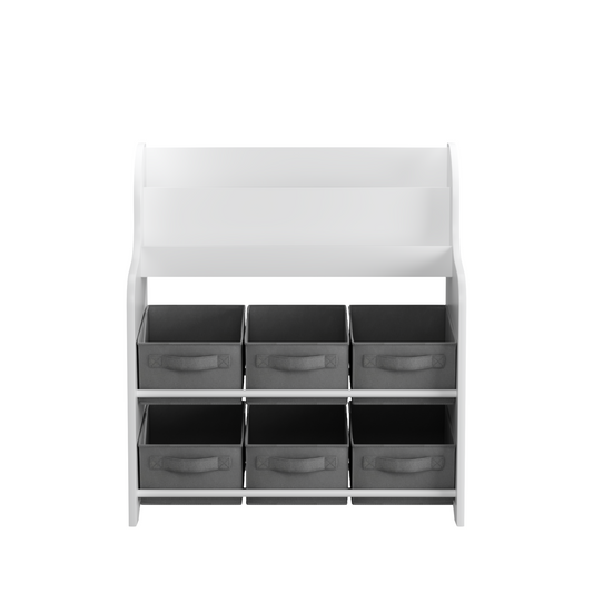 CareNooks Kid's Toy Storage with 6 Fabric Storage Bins