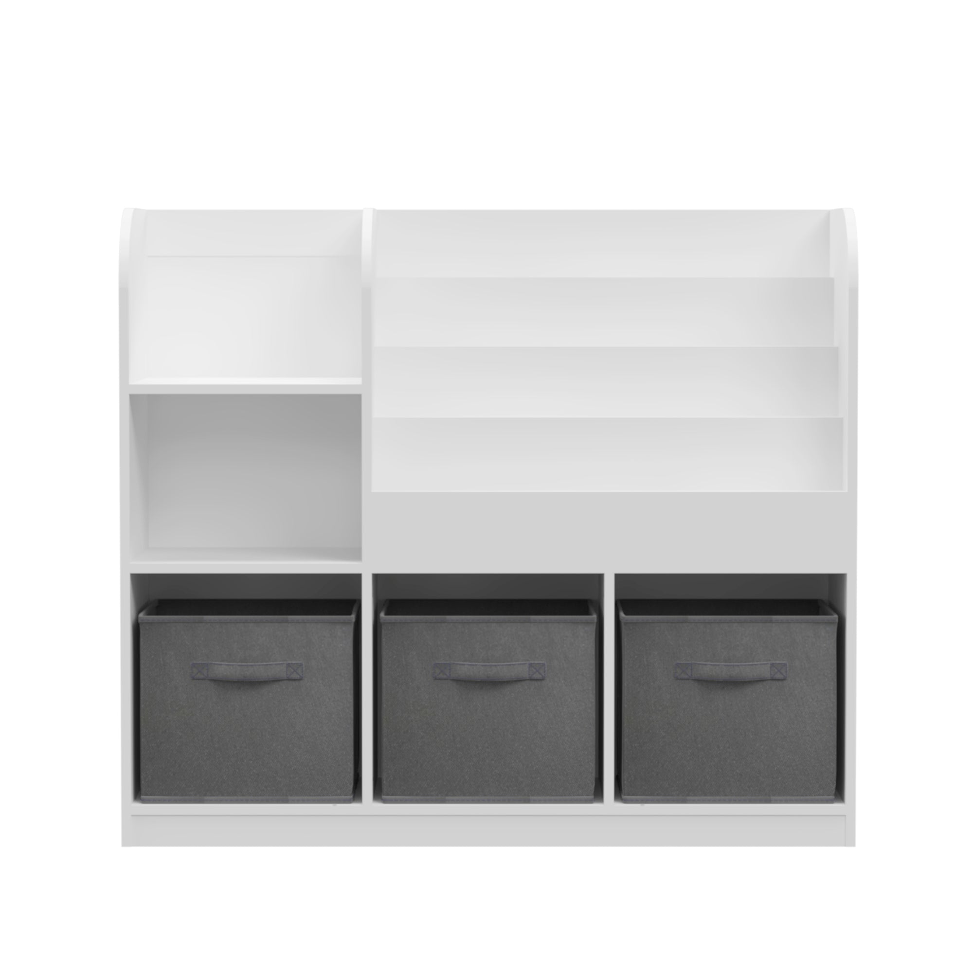 CareNooks Kids Bookcase and Bookshelf with 3 Collapsible Fabric Drawers