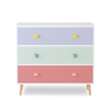 CareNooks 3 Drawer Dresser, Colorful Storage Cabinet with Anti-Tip Safety for Toddler Room