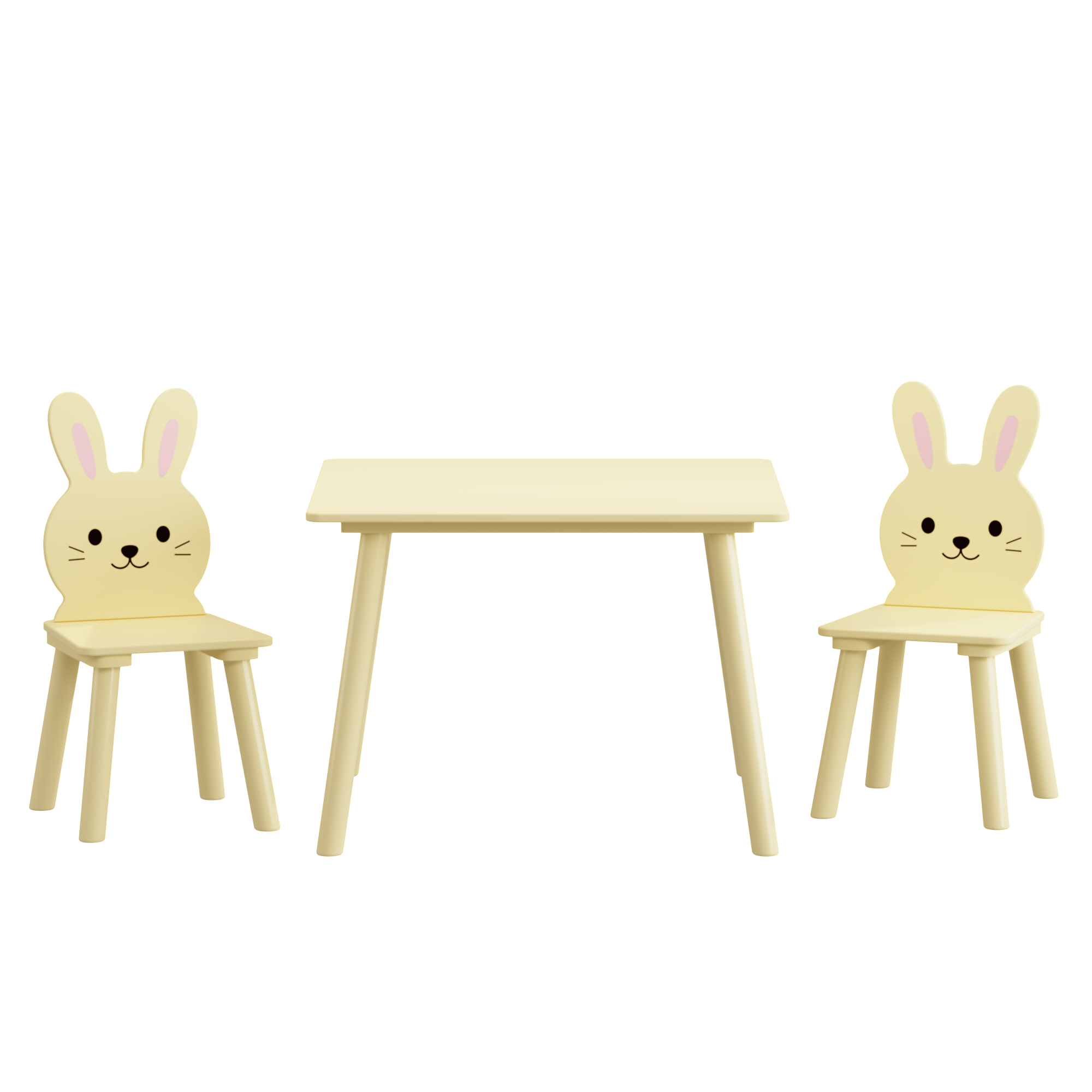 CareNooks Cute Bunny Table and Chair Set for Children
