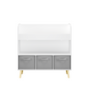 CareNooks Modern Kids Bookshelf with 3 Fabric Bins for Playroom