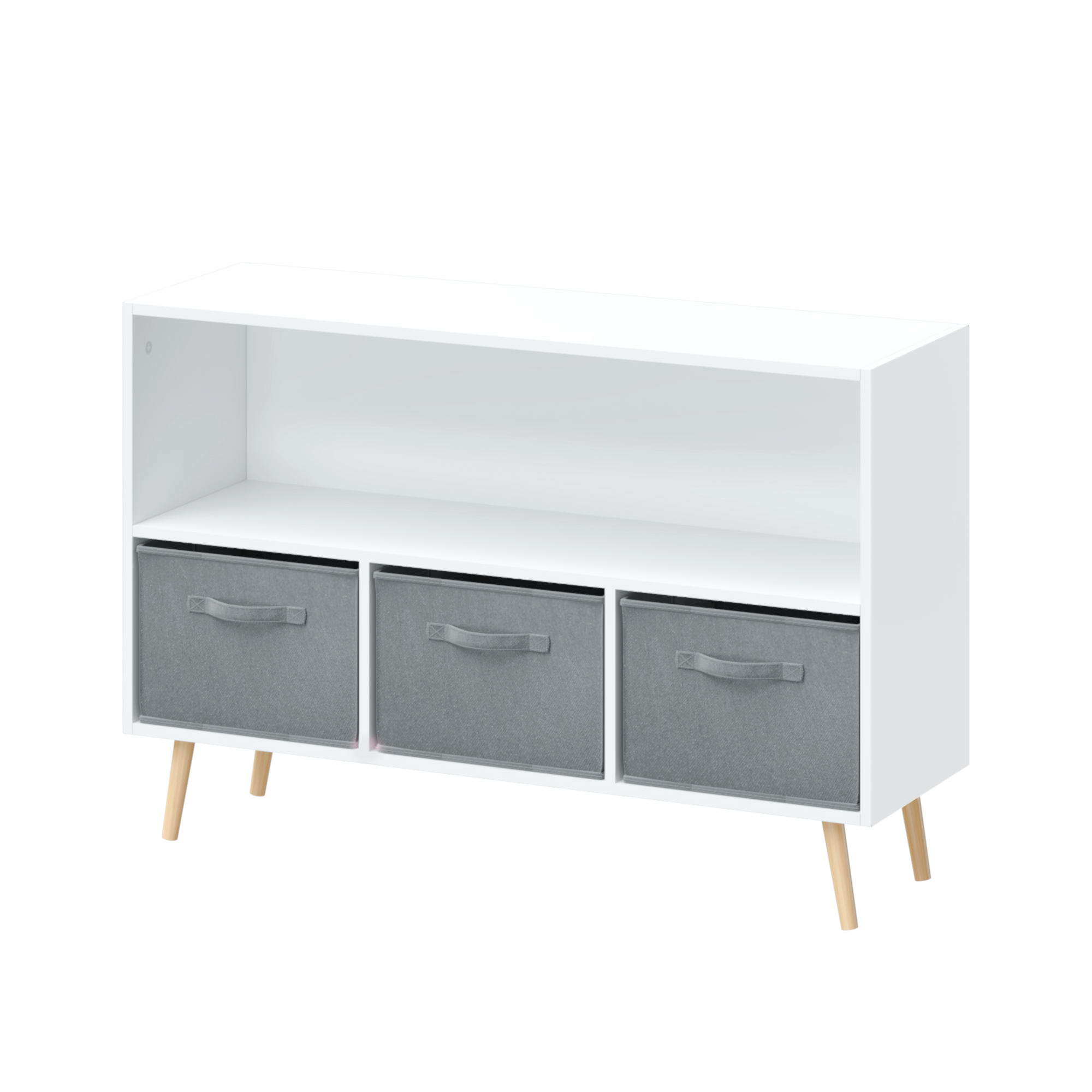 CareNooks Kids Bookcase with 3 Collapsible Fabric Drawers