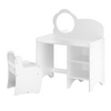 CareNooks Kids Vanity Table with Mirror and Chair - Children's Dressing Makeup Desk with Storage Shelves